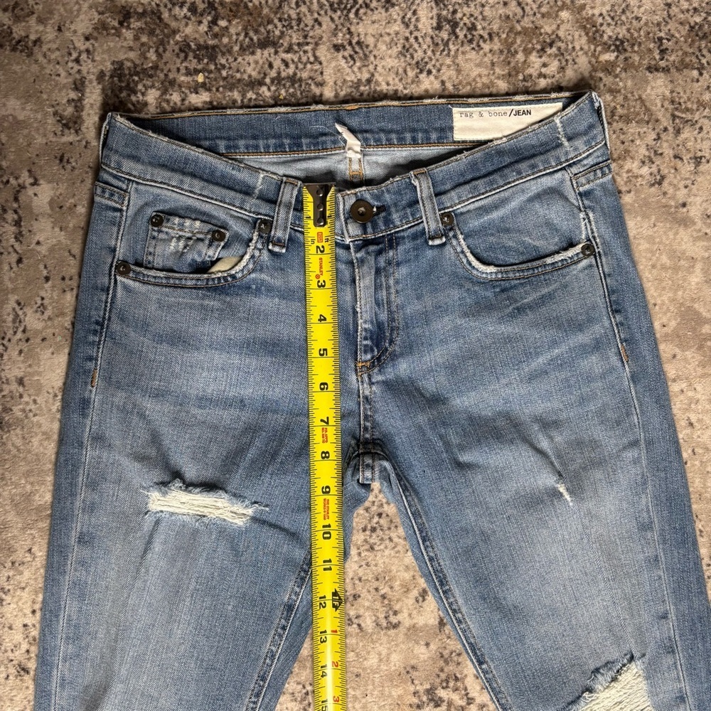 Rag & Bone Kingston Light Blue Distressed Cropped Jeans Size 25 - Picture 5 of 8